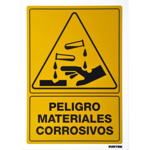 Señal "Peligro materiales corrosivos" Surtek SES29