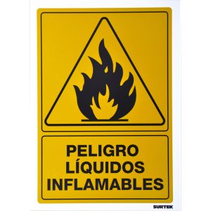Señal "Peligro líquidos inflamables" Surtek SES32