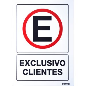 Señal "Exclusivo clientes" Surtek SES37