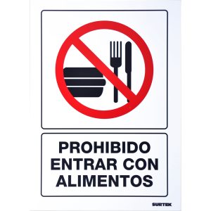 Señal "Prohibido entrar con alimentos" Surtek SES38