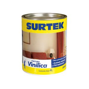 Cubeta de pintura vinílica 4 Lt color blanco Surtek SP20300