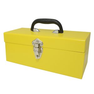 Caja portaherramientas metálica color amarillo 14" x 6" x 6" Surtek TB08