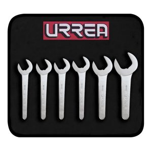 Juego de llaves de servicio satinadas métricas, 6 piezas Urrea U3500BM