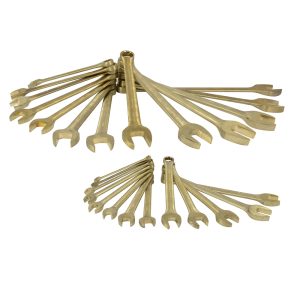 Juego de llaves combinadas de bronce-aluminio antichispa métricas, 12 puntas, 26 piezas Urrea UH1200QM