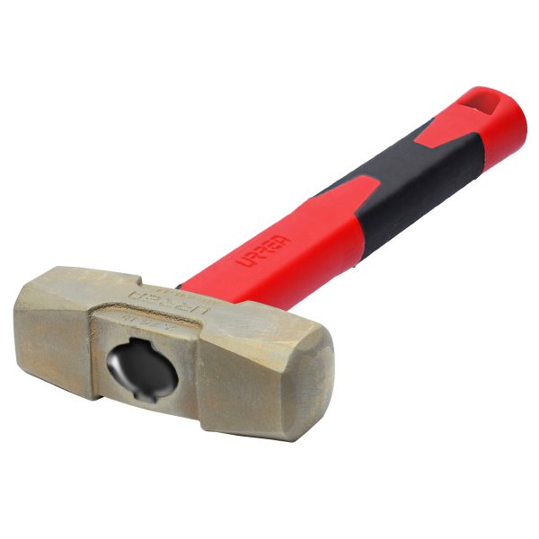 Marro de bronce-aluminio antichispa de 2lb con mango corto de fibra de vidrio 13" Urrea UH66FG