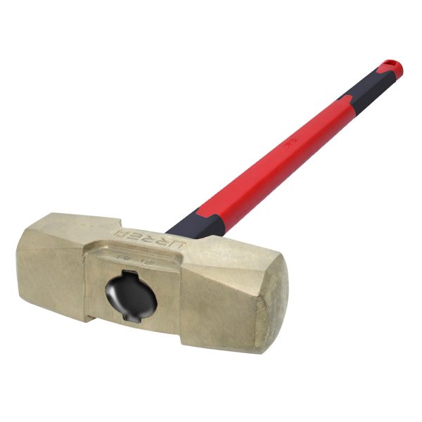 Marro de bronce-aluminio antichispa de 7.5lb con mango extra largo de fibra de vidrio 34" Urrea UH71FG