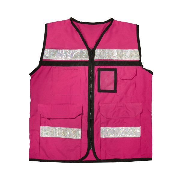 Chaleco de seguridad tipo supervisor cerrado con reflejante rosa M Urrea USCH82