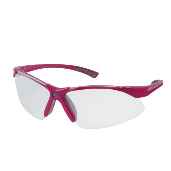 Lentes de seguridad modelo Orión, transparentes con rosa Urrea USL008